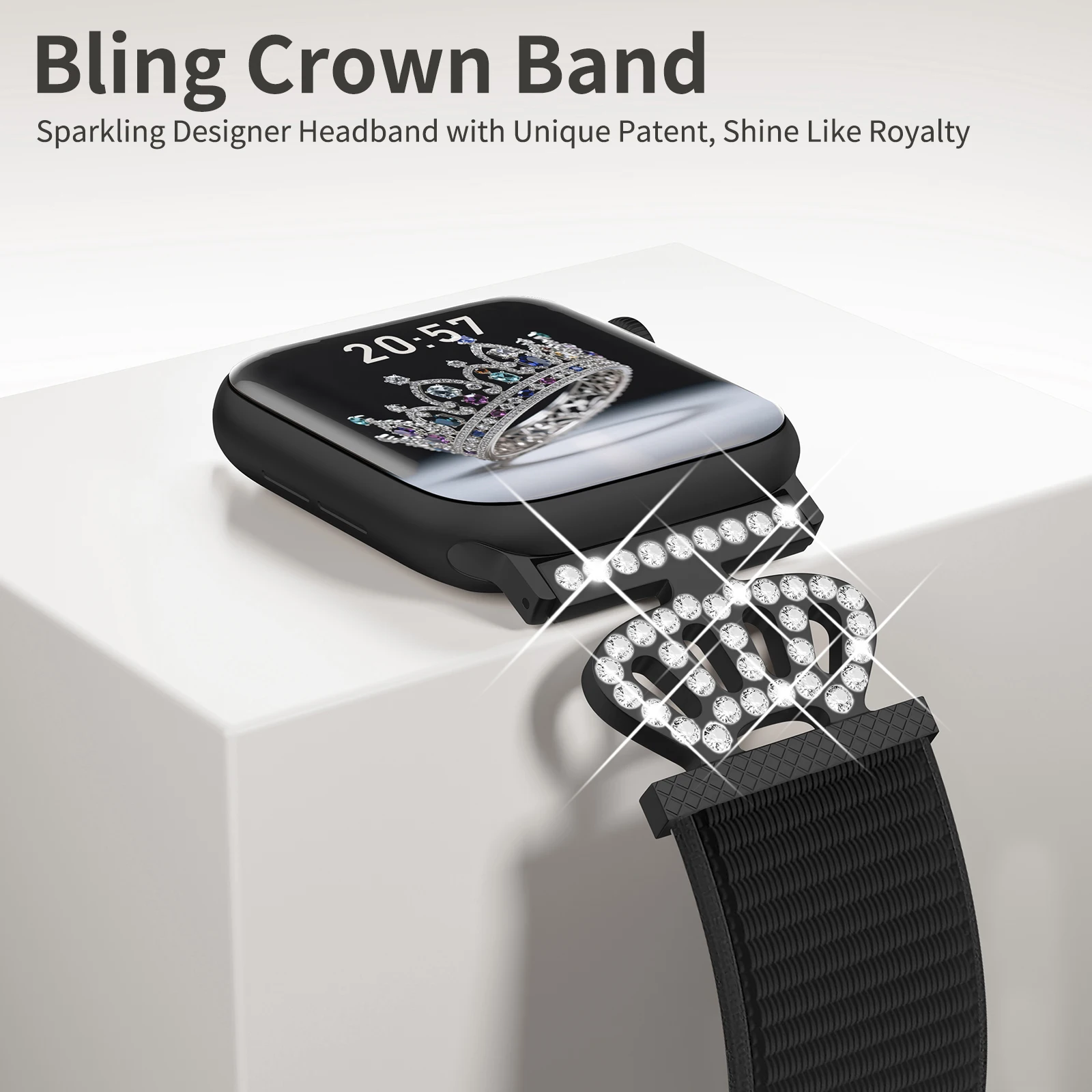 Creative Crown Solo Loop Band Compatible with Apple Watch 38mm 40mm 41mm 42mm 44mm 49mm 46mm