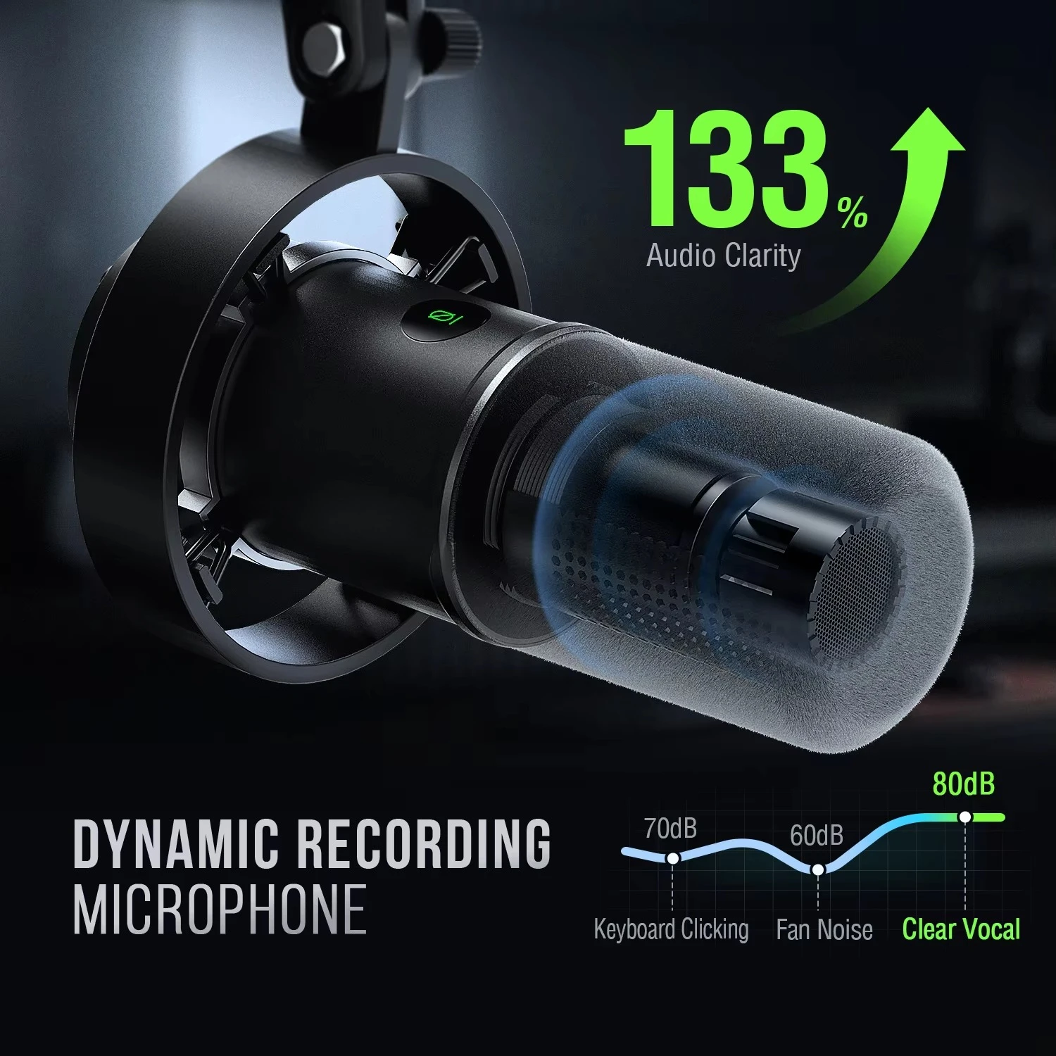 FIFINE K688 Dynamic Microphone USB/XLR, Shock Mount Touch Mute, Headphone Jack Volume Control for PC Sound Card Recording