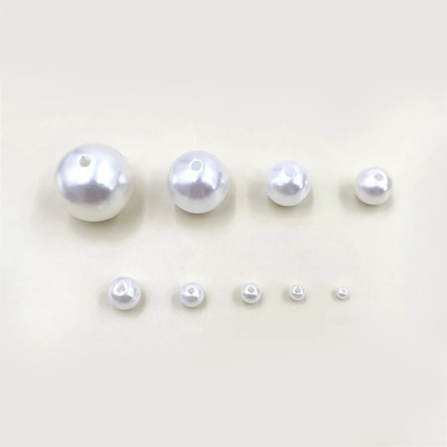 1 Bag 3-20mm White Color ABS White Ivory Imitation Pearls Round Beads With Hole For Jewelry Making DIY Sewing Clothes Wholesale