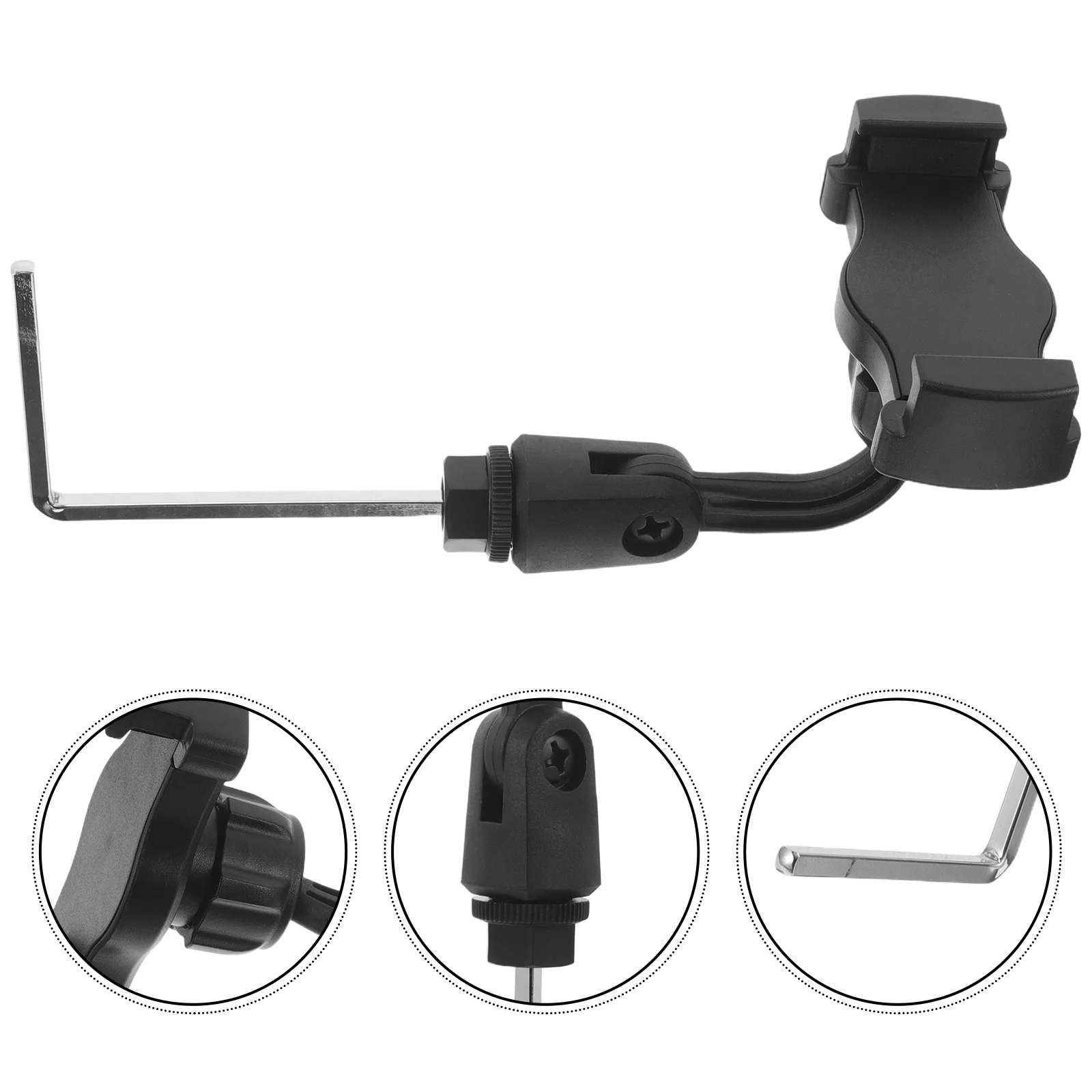 

Saxophone Phone Holder: Portable Stainless Steel Sheet Music Cellphone Mount Adjustable Angle Support For Practice Performance