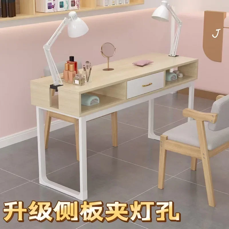 Upgrade clip light hole manicure table, log color table, single double manicure table, simple and e****mical