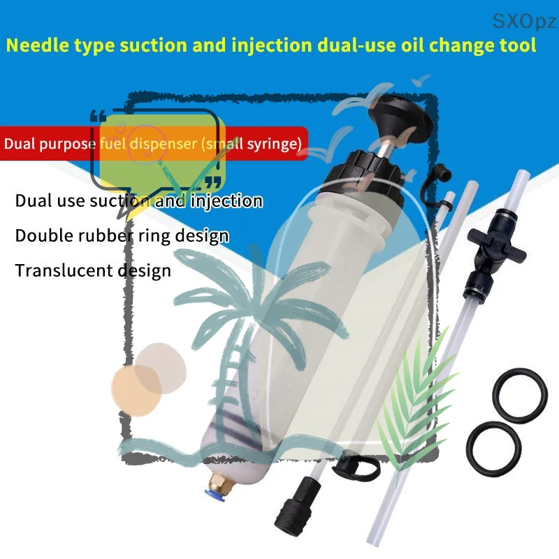 200CC/500CC Fuel Transfer Filling Syringe, Injecting Pump Suction Vacuum Brake Liquid Manual Car Oil Fluid Extractor with Switc