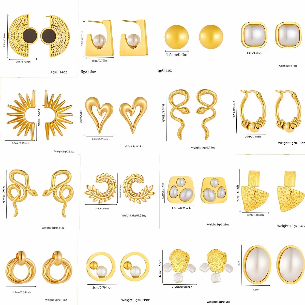 XIYANIKE 316L StainlessSteel Geometric Love Pearl Round Square Fan Shaped Irregular Earrings  Women Girls New Jewelry Gift Party