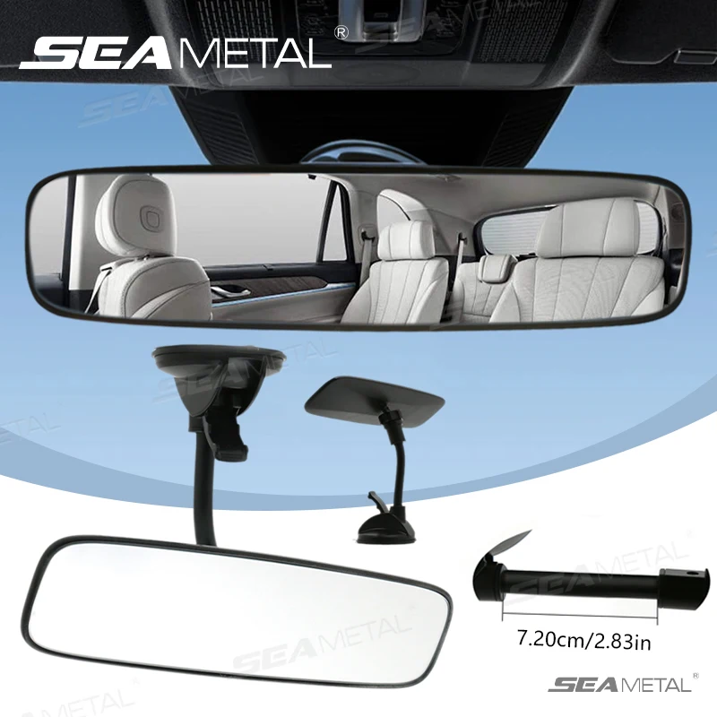 

SEAMETAL 360° Rotates Car Interior Rear View Mirror Adjustable Suction Cup Hose Rearview Mirror Universal Wide-Angle Rear Mirror