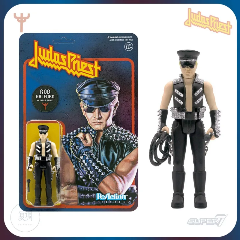

In Stock Super7 Judas Priest Rob Halford ReAction Figure Toy Collection Gift Boy Doll Halloween Birthday
