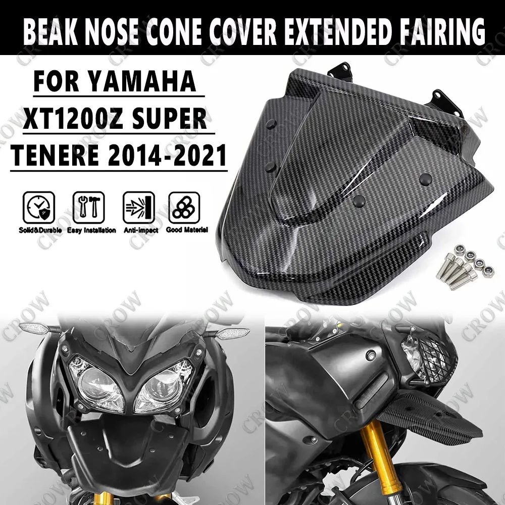 

For Yamaha XT1200Z Super Tenere 2014-2021 New Motorcycle Front Mudguard Beak Nose Cone Extended Cover Extended Fairing