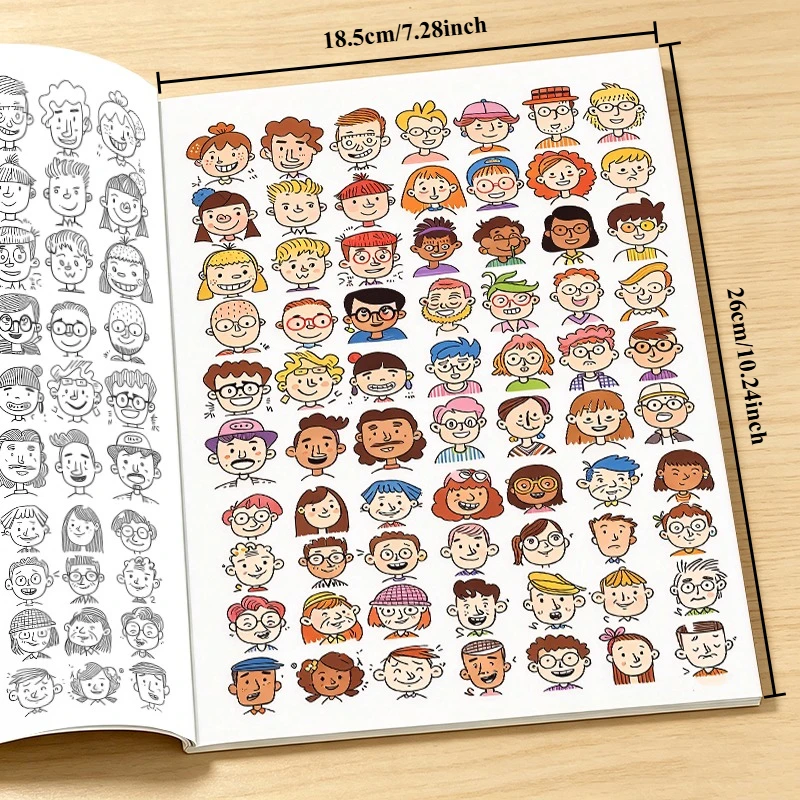 Adult Expression Coloring Book, 32 Pages Emotion Theme Drawing Book, Sketch Coloring Pages for Adults Art Activity