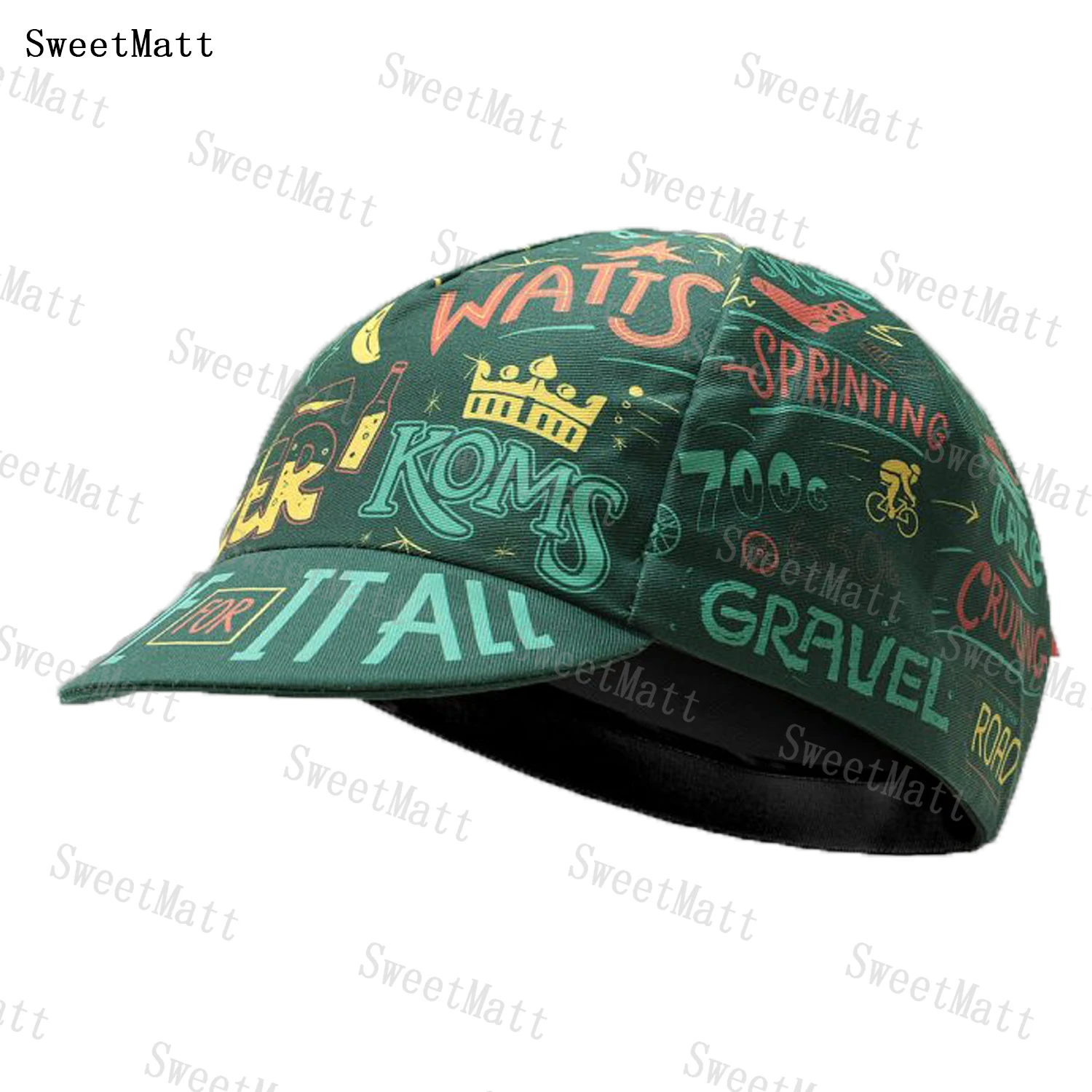 SweetMatt Cartoon Printing Cycling Caps Men And Women Colorful Sweat-Wicking Sunshade Outdoor Bicycle Sports Hat