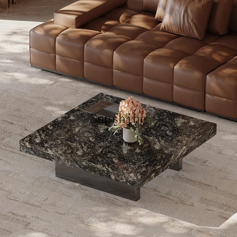 

Living room household high-end atmosphere modern light luxury minimalist square suspended coffee table