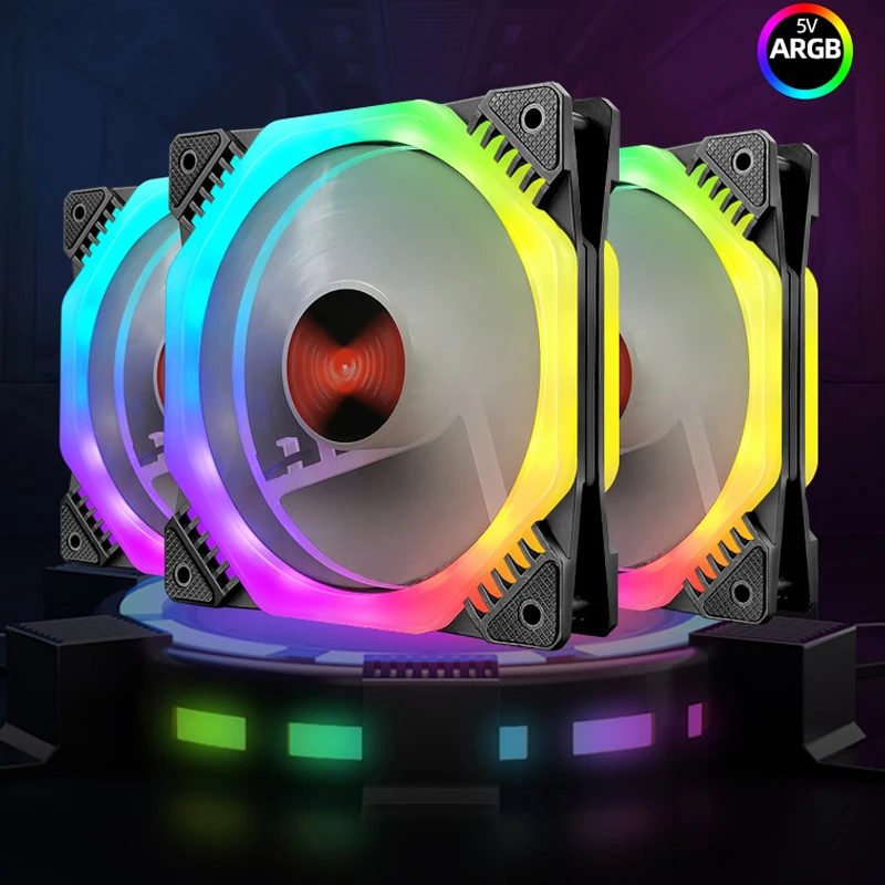 Coolmoon 120มม. RGB เคสแฟนๆ5V ARGB คอมพิวเตอร์เงียบ CPU พัดลมทำความเย็น Ark 120มม