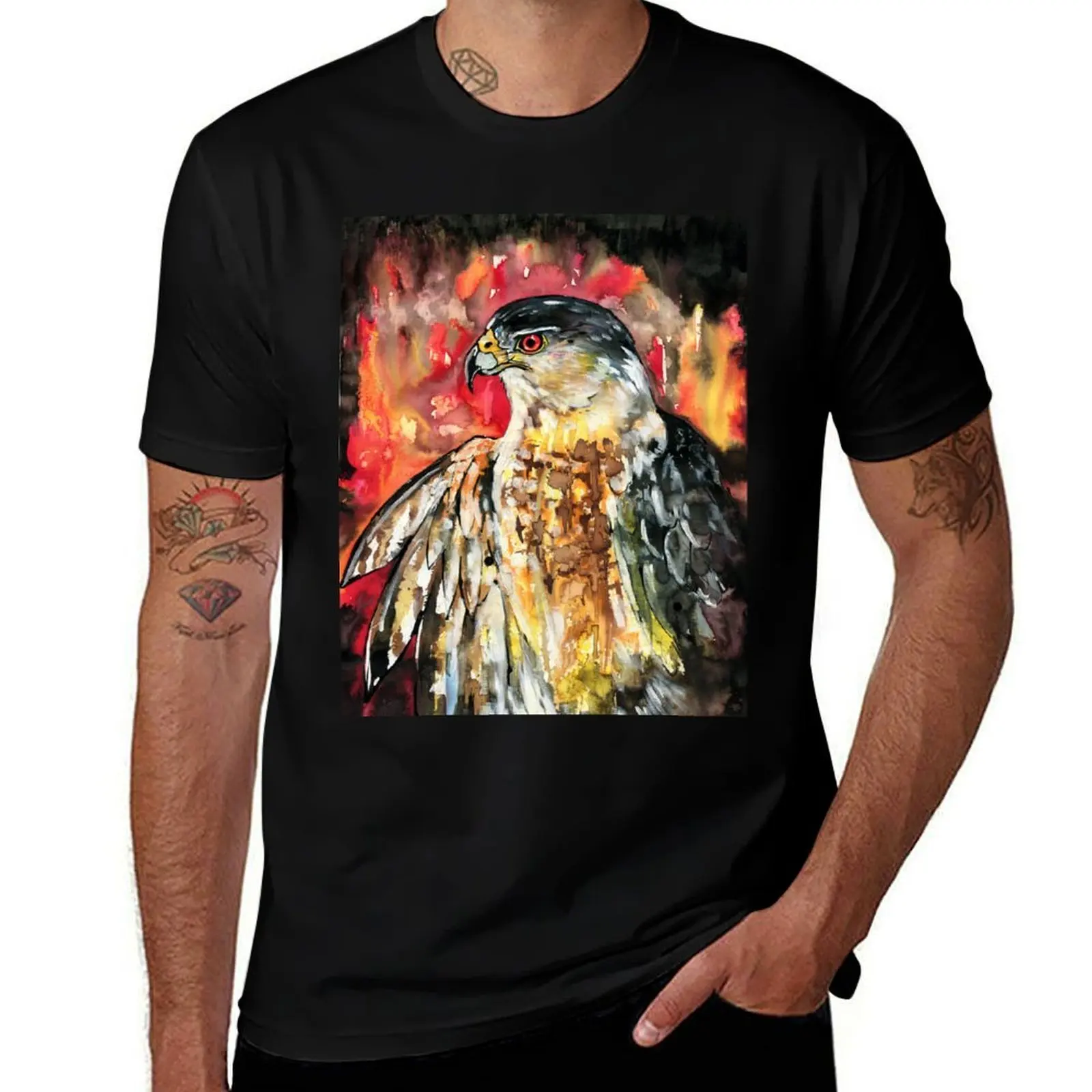 

Cooper's Hawk Intensity Raptor T-Shirt t shirts for man pack cotton cotton t shirts man 100% g man t shirts for men T-shirt