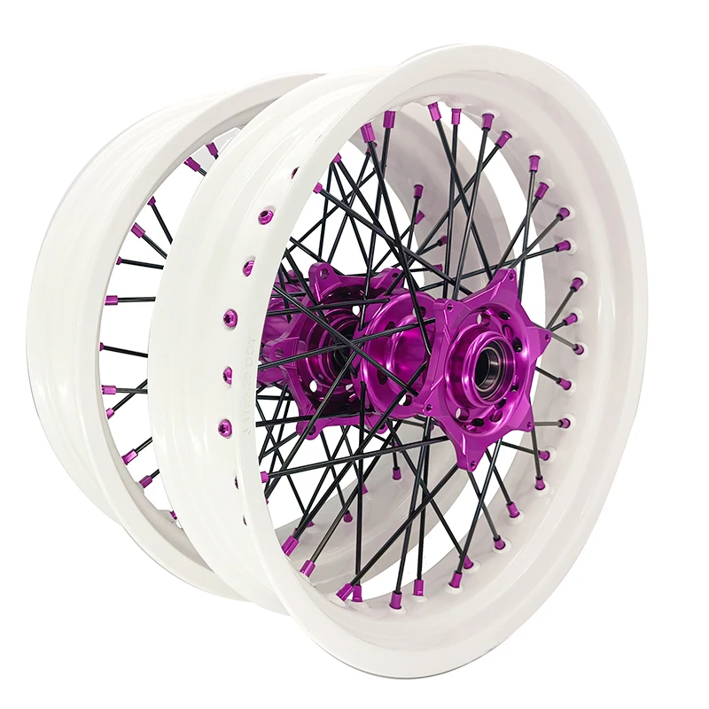 

250CC 300CC 450CC super motorcycle wheel set SXF 250 450 Aluminum alloy 17 inch white rim orange wheel hub motorcycle