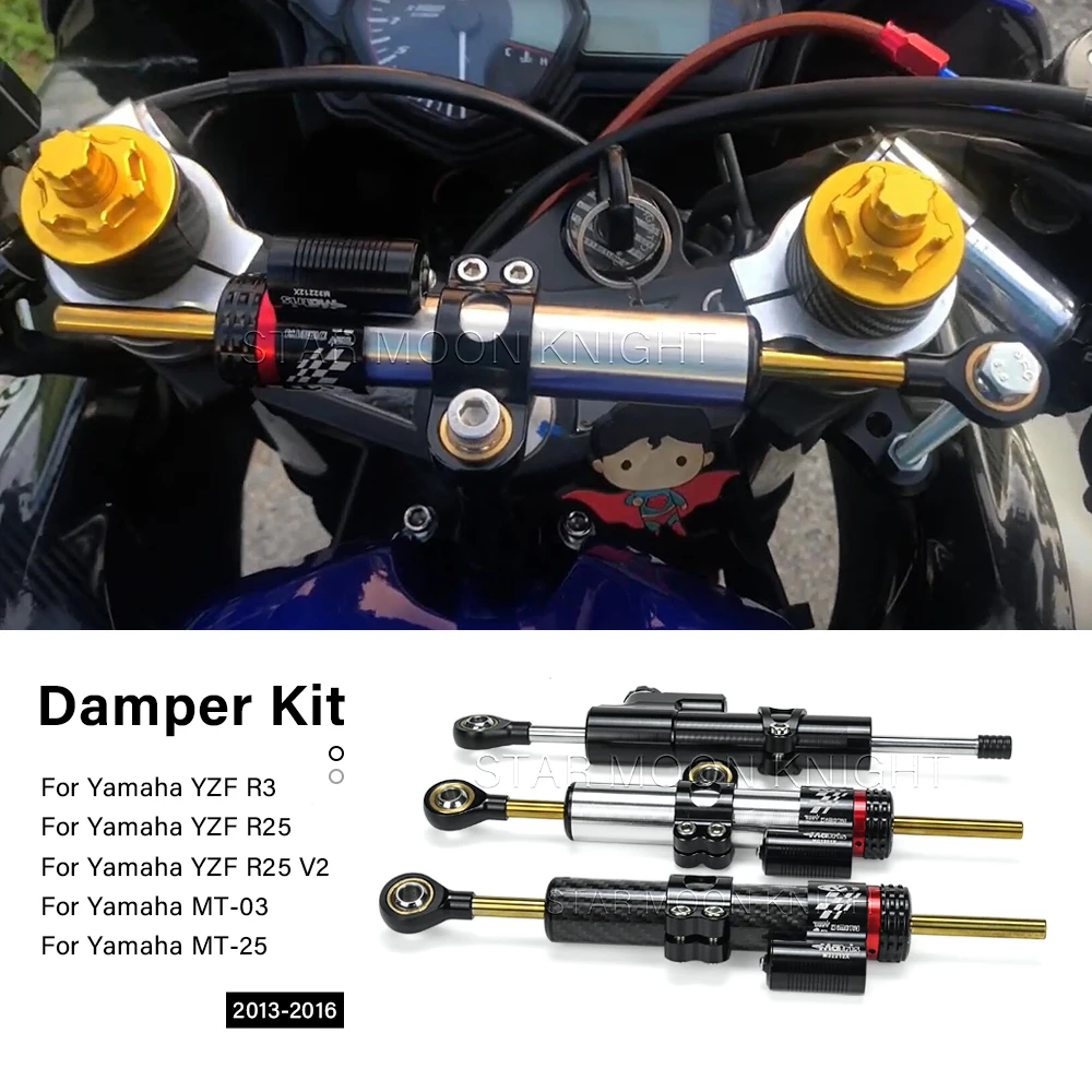 Damper Mount Shock Kit For Yamaha YZF R3 YZF R25 MT-03 MT-25 YZF-R3 R25 2013-2016 Motorcycle Steering Absorber Kit