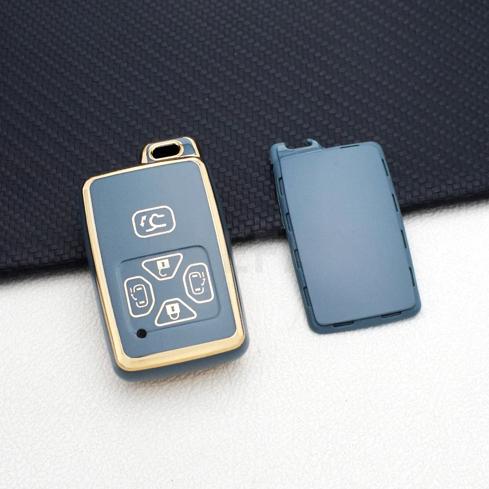 Soft TPU Car Key Cover Case for Toyota Yaris Estima RAV4 Voxy Corolla Noah Tarago Mark X 5 Buttons Key Holder Protector Keychain