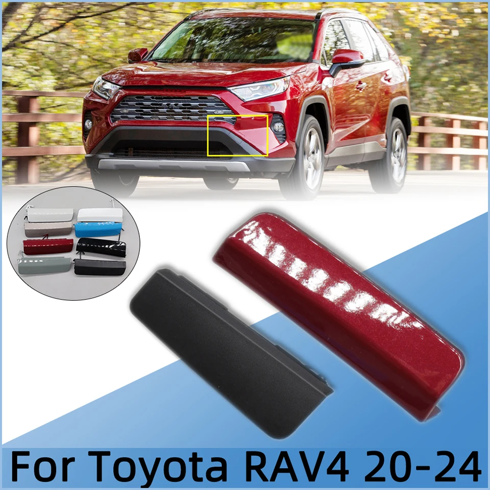 Auto Parts Front Bumper Tow Hook Eye Cover Lid For Toyota RAV4 RAV 4 2020 2021 2022 2023 Towing Hauling Trailer Cap Painted Trim