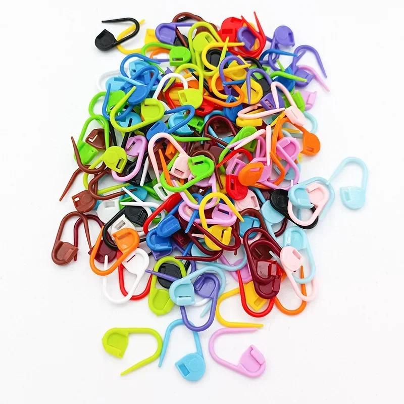 50-500pcs Mix Color Plastic Resin Small Clip Locking Stitch Markers Crochet Latch Knitting Tools Needle Clip Hook Sewing Tool