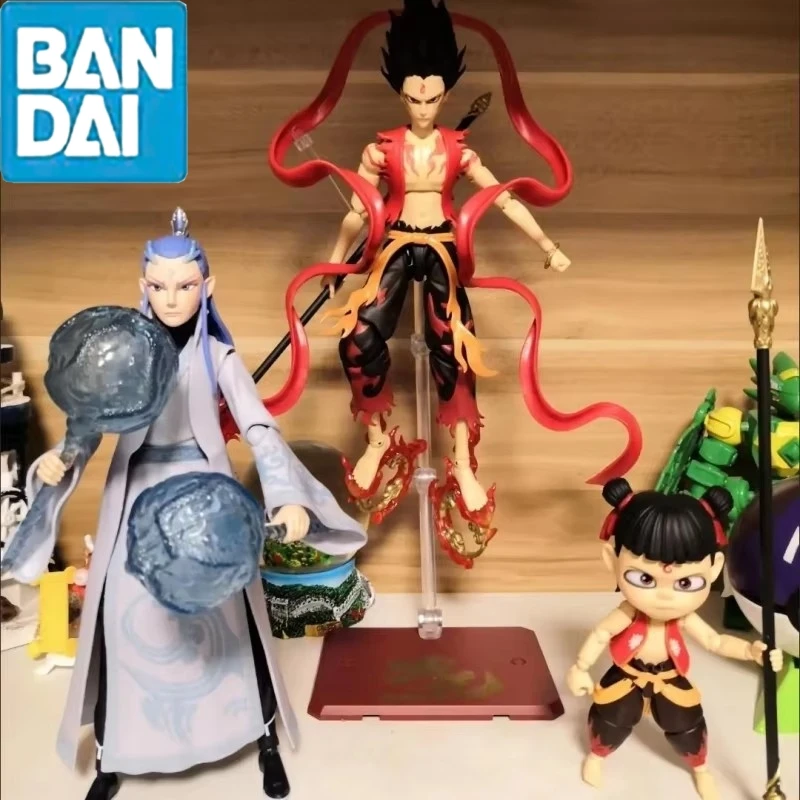 Original In Stock Bandai Shf  Nezha: Birth Of The Demon Child  Desktop Ornament Anime Peripheral Ao Bing Shao Nian Ne Zha