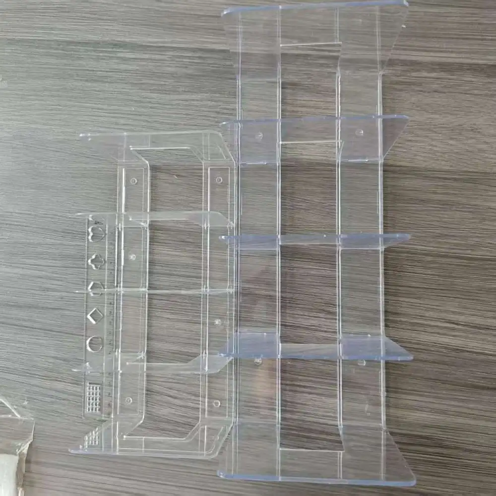 Desktop Storage Shelf Transparent Acrylic Bookends Organizer Rack Clear File Stand Holder For Office Home Work Desk