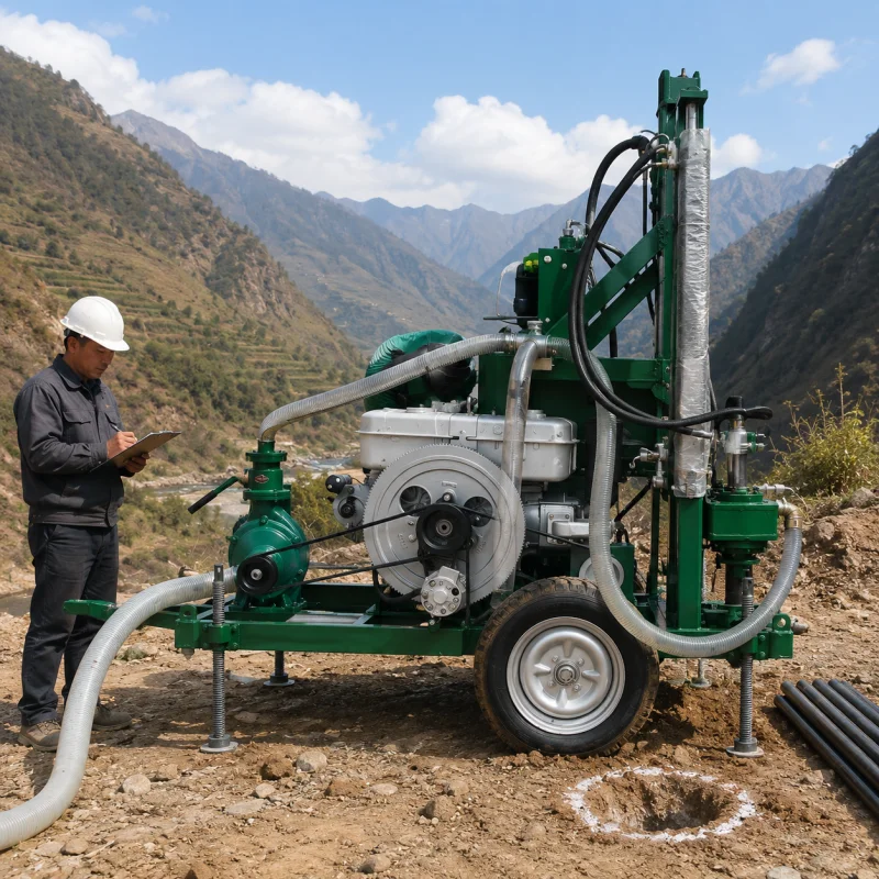 Diesel Powered Trailer Borehole Drilling Rig For Groundwater Exploration With Strong Drilling Power Direct Supply Manufacturer
