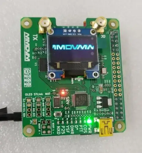 MMDVM_HS_Dual_Hat Duplex MMDVM Hotspot  UHF/VHF P25 DMR YSF NXDN Pi  + OLED solded on board + Antenna