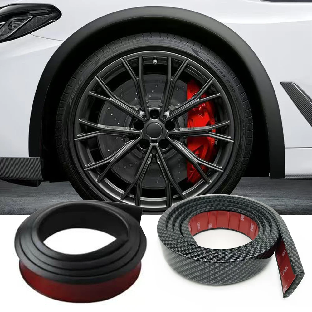 Car Front Bumper Lip Splitter Spoiler Wheel Arches Wing Expander Rubber Skirt Protector Body Trim Bumper Strip Auto Side Skirts