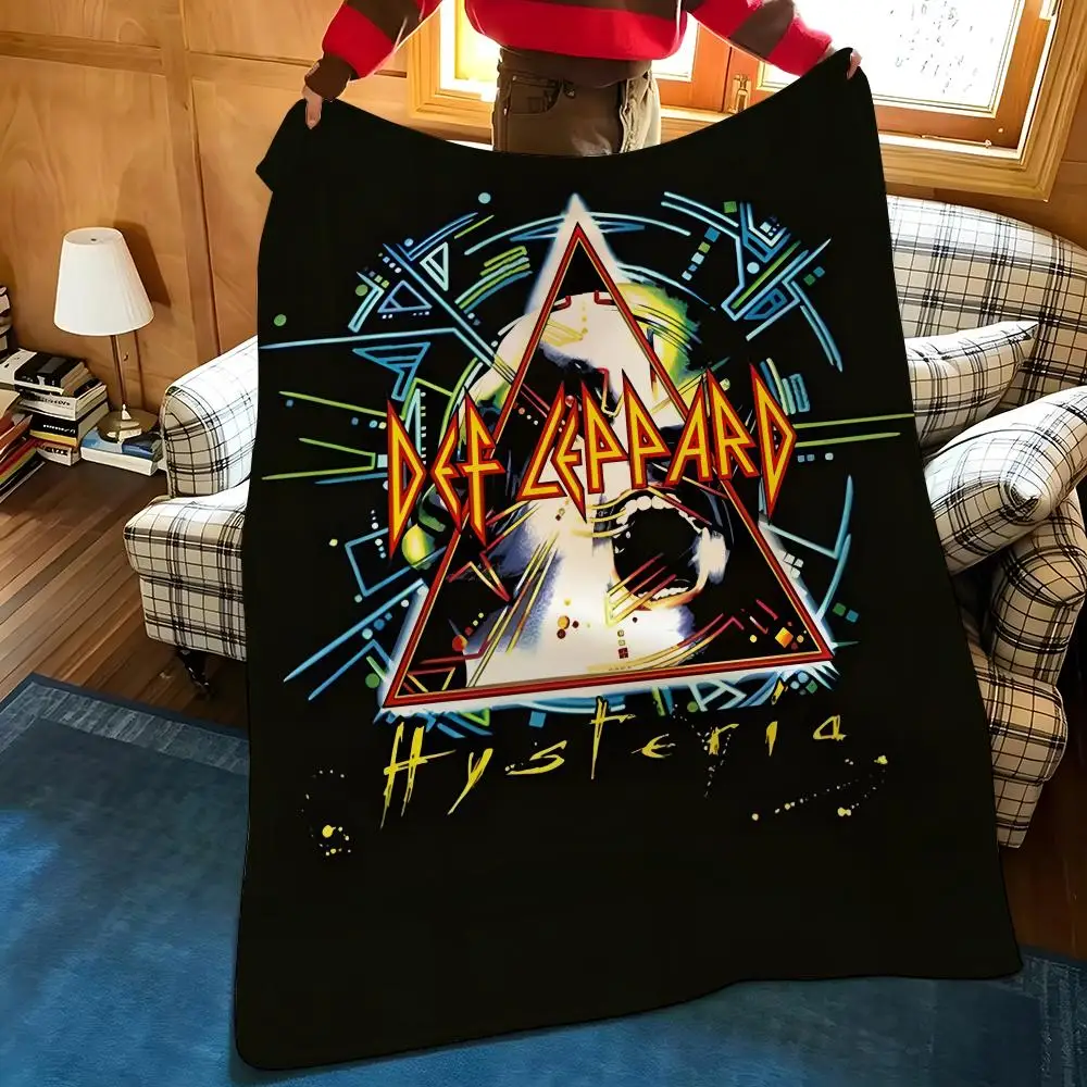 Music D-Def L-Leppard Überwurfdecke aus Flanell, geeignet für Sofas, Betten, Büros, Reisen, Campingstühle – Detail 14