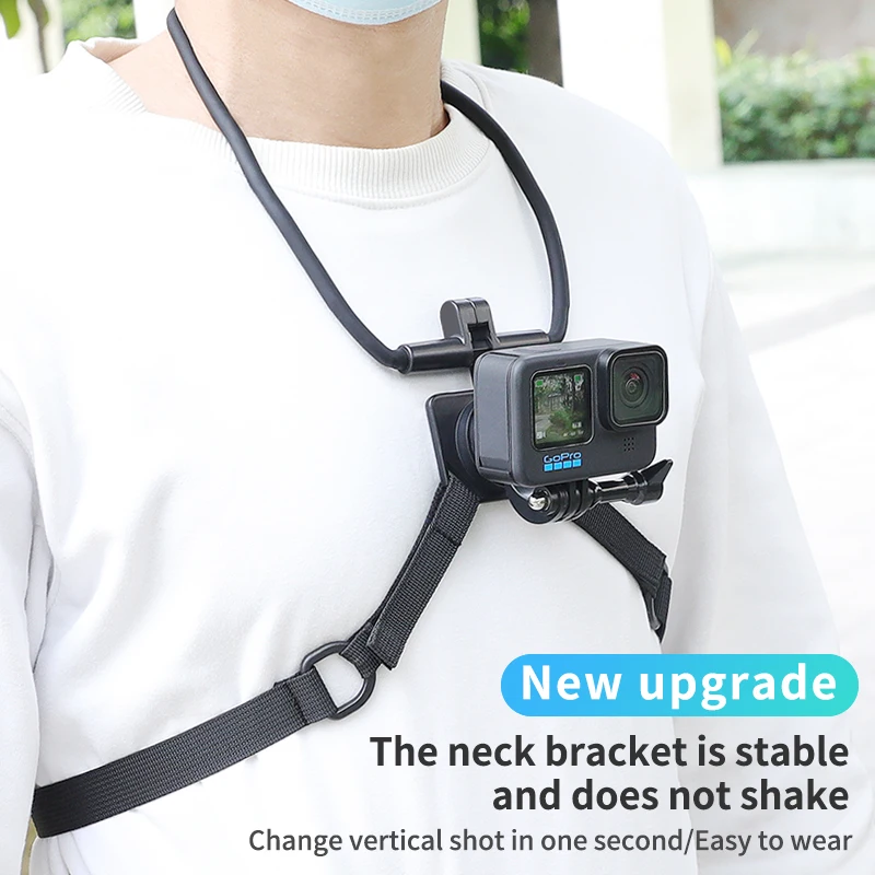 KIPYE Chest Strap Mount Belt for Gopro Hero 11 9 8 7 6 5+Action Camera Accessories Chest Harness Go pro Silicone Neck Hold Mount