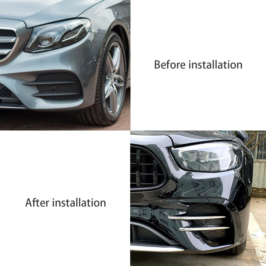 ABS製の装飾的な黒のフォグランプ,フロントバンパースポイラー,メルセデスベンツeクラスw213,e260,e300,e53,2021