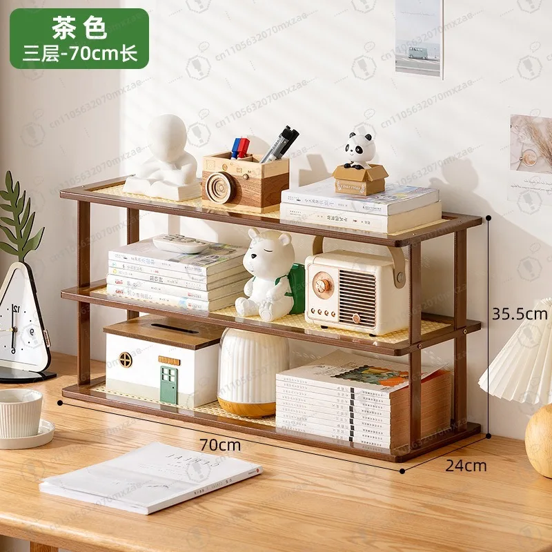 

Desktop Bookshelf Desk Organizer - Space Saving Multi-layer Storage Rack for Home Office Living Room Study