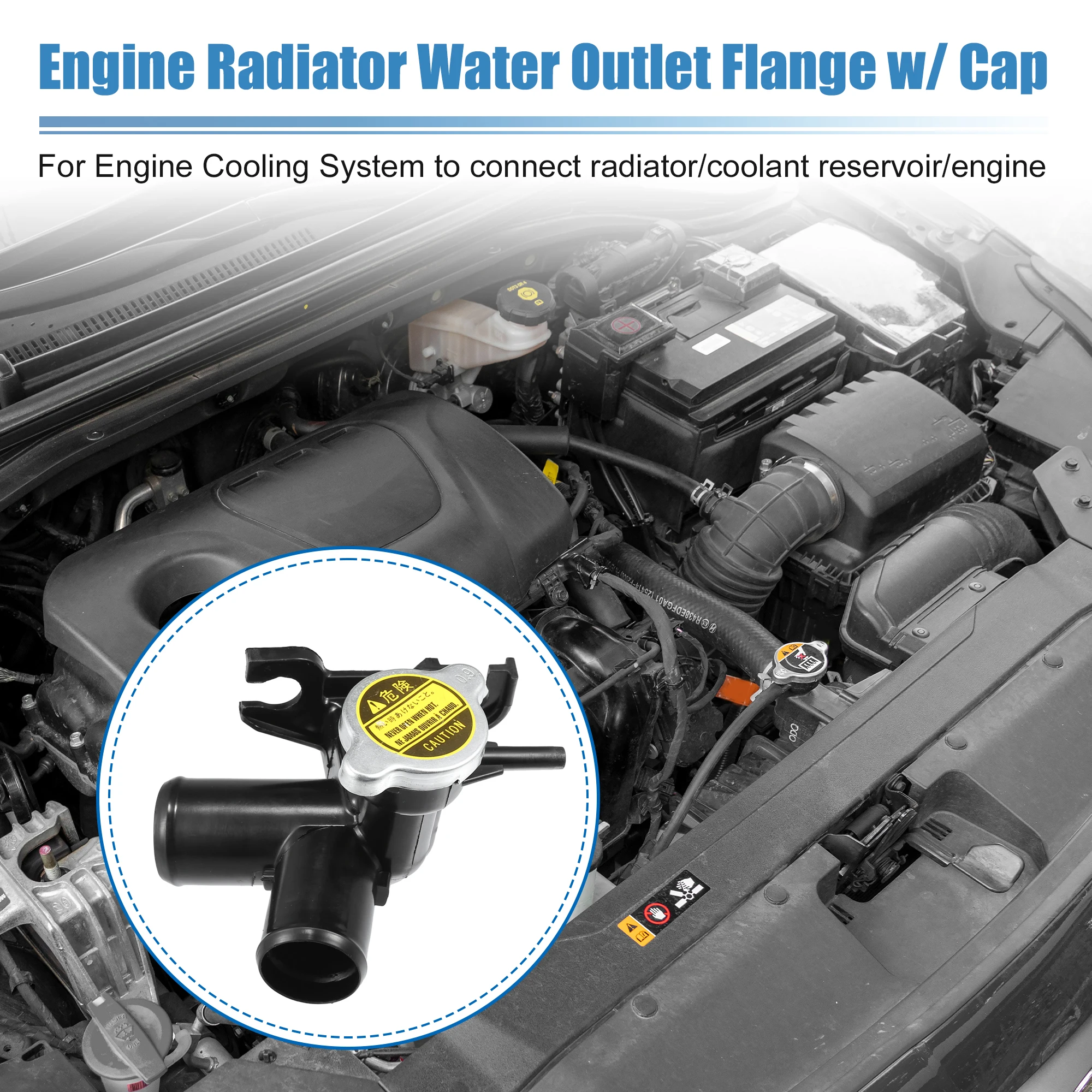 X Autohaux Car Engine Radiator Coolant Filler Neck 25329-3X600/25330-1P000 for Hyundai for Kia forte5 1.8L 2.0L L4 2011-2018