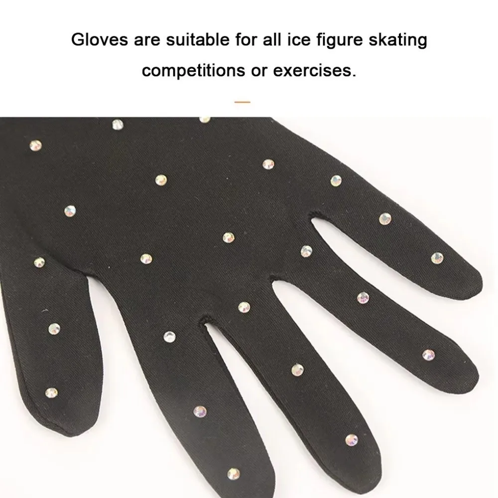 

Fashion Shiny Figure Skating Gloves Fast Drying Breathable Skate Gloves Skin Friendly Anti-slip Ice Skating Gloves for