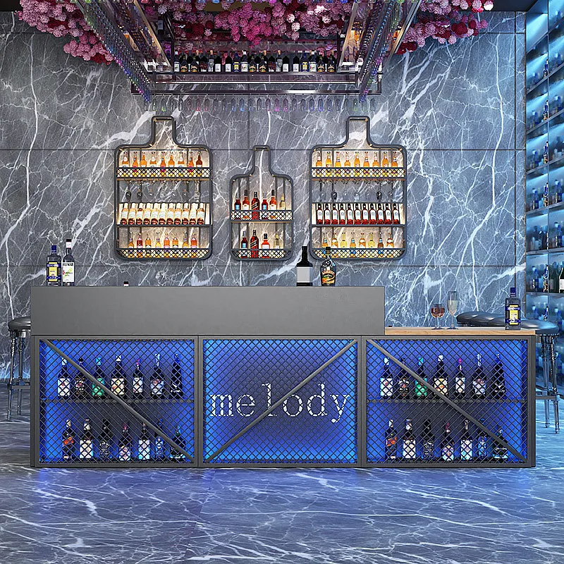 

Stainless Steel Industrial Reception Desks High-end Luxury Counter Service Reception Desks Modern Salon Bureau Office Furniture