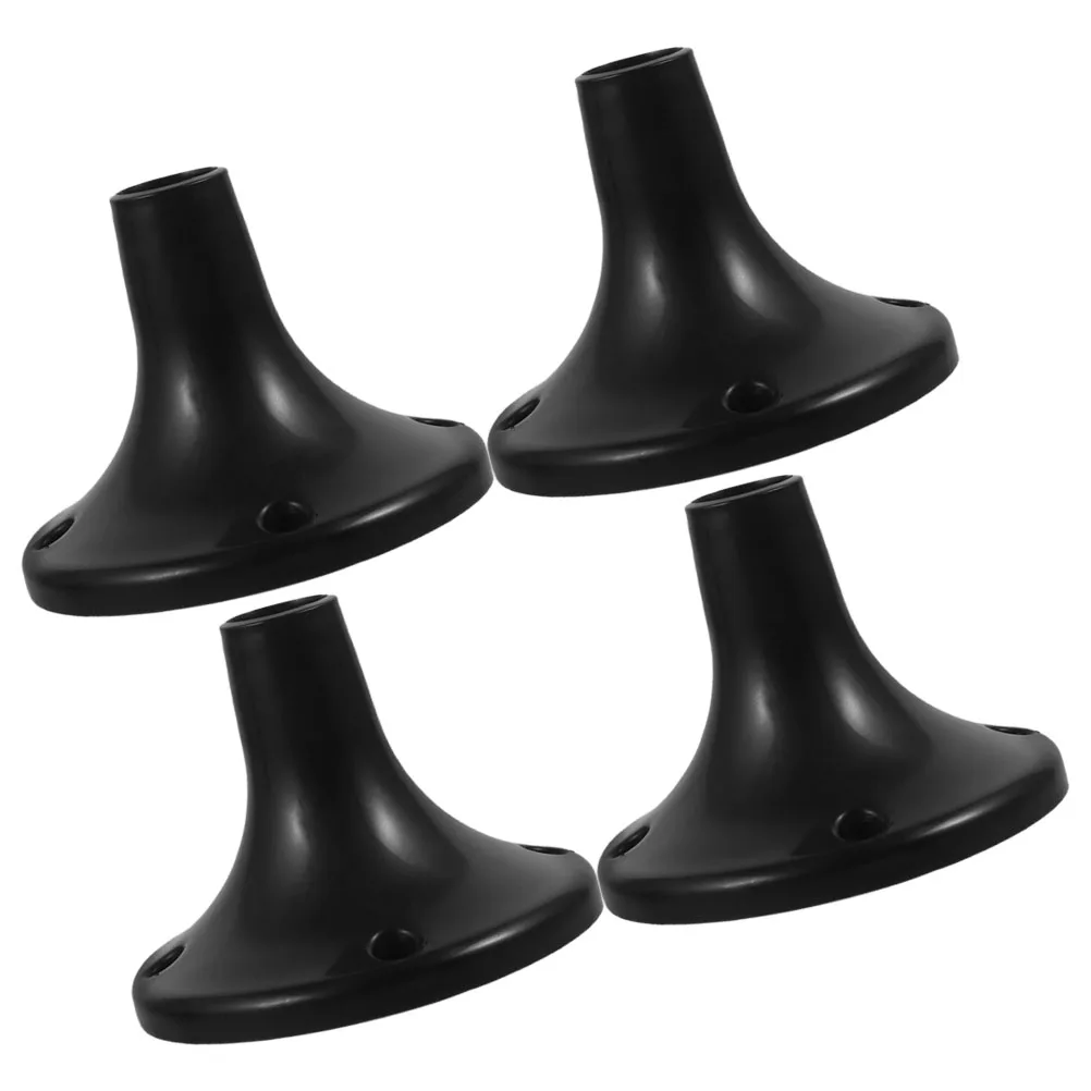 

4pcs Plastic Base for Solar Garden Lights 18cm Black Lightweight Durable Outdoor Lawn Lamp Post Accessories Pier Mount Base