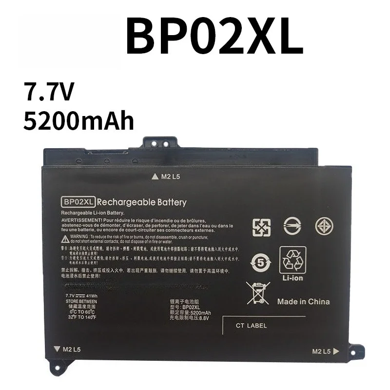 High Quality BP02XL Battery For HP 15-AU156TX AU160TX TPN-Q172 Q175 Laptop 7.7V 5200mAh Long Lasting Stable Battery