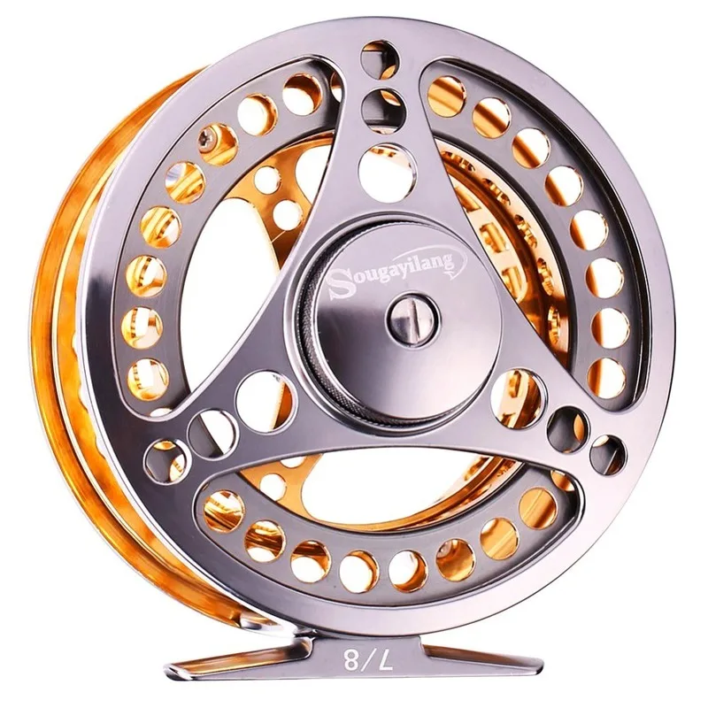 Sougayilang Grote Prieel Vliegvissen Reel 2 + 1 BB Hoge Spuitgieten Aluminium Spool Fly Rollen Visgerei