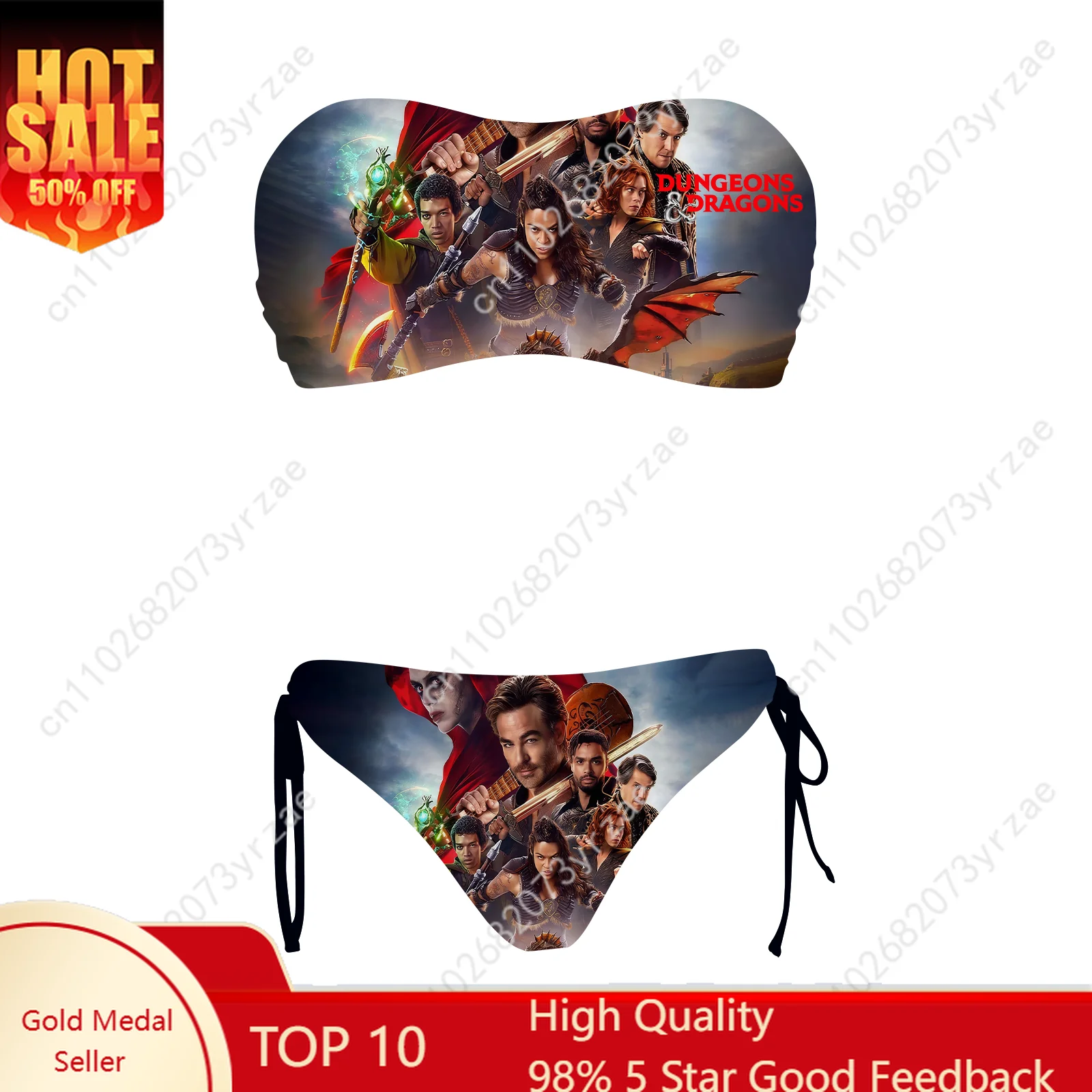 

Dungeons Dragons Girls Womens Drawstring Two Piece Set Bathing Suits Fashion Swimwear Pool Party Sexy Bikini Custom Swimsuit