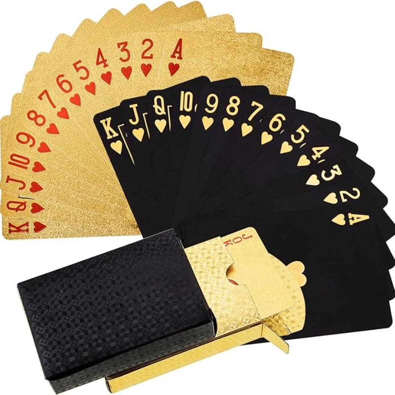 Plastic Black Gold Playing Card Family gathering interaction Board games Poker Card Durable Waterproof Desktop Game Gifts