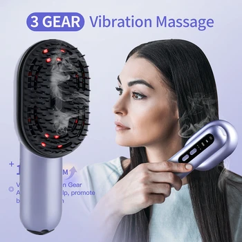 Cuidados com o cabelo spray massagem pente vibração couro cabeludo massagem escova de cabelo cabeça massageador pulverizador de cabelo atomização escova aplicador de óleo de cabelo