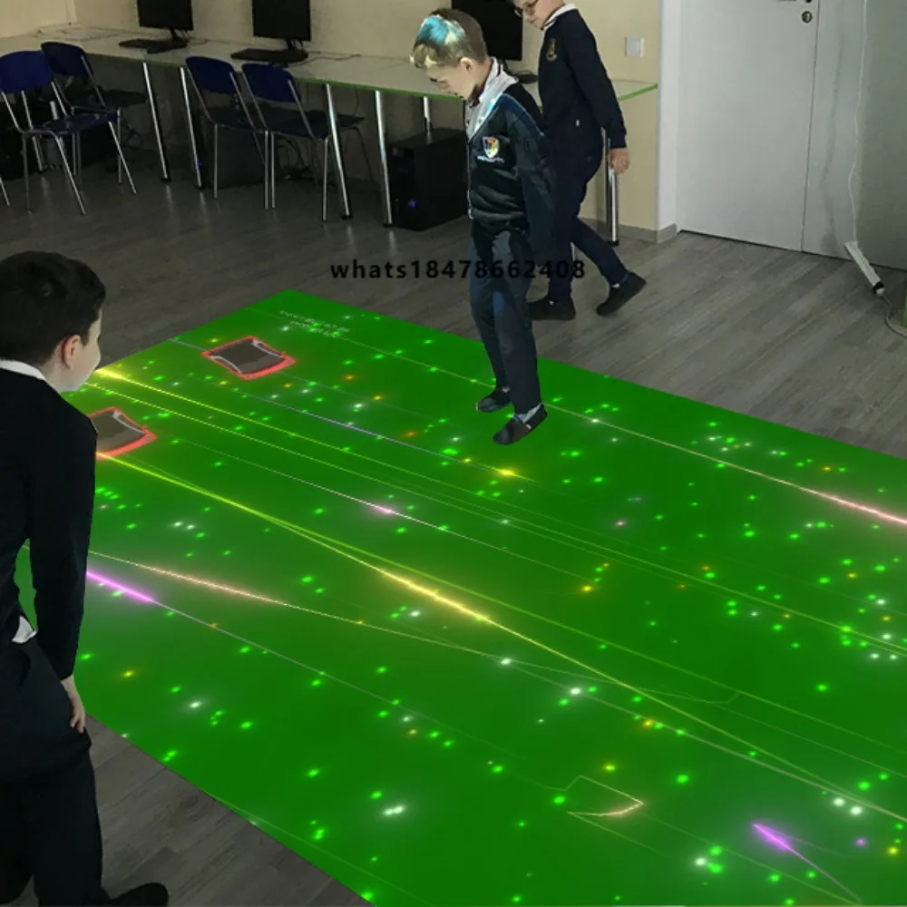Interactive Floor Projection System 3D Hologram IR Portable Floor Projector Game for Kids Play Holographic Advertising Stand