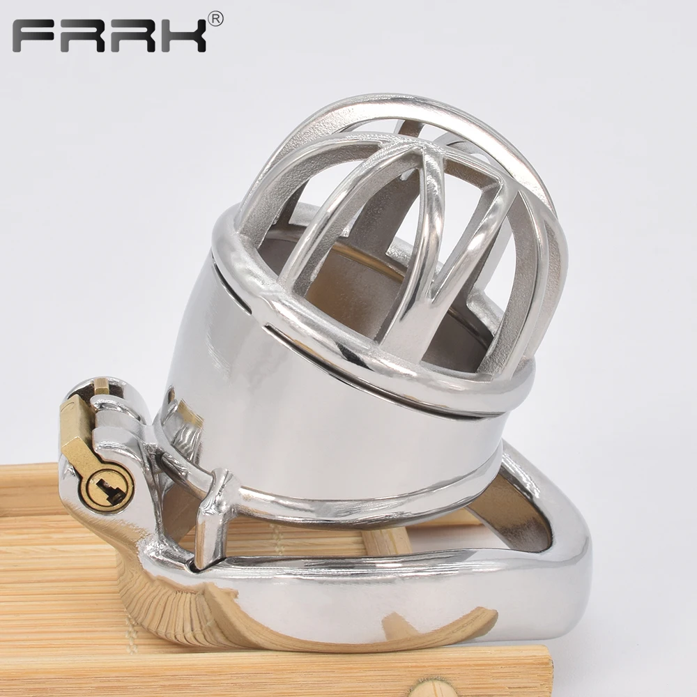 FRRK Metal Penis Cage Stainless Steel Male Chastity Belt Bondage Gear Sex Ring BDSM Cockring Men Stretching Erotic Toys Shop