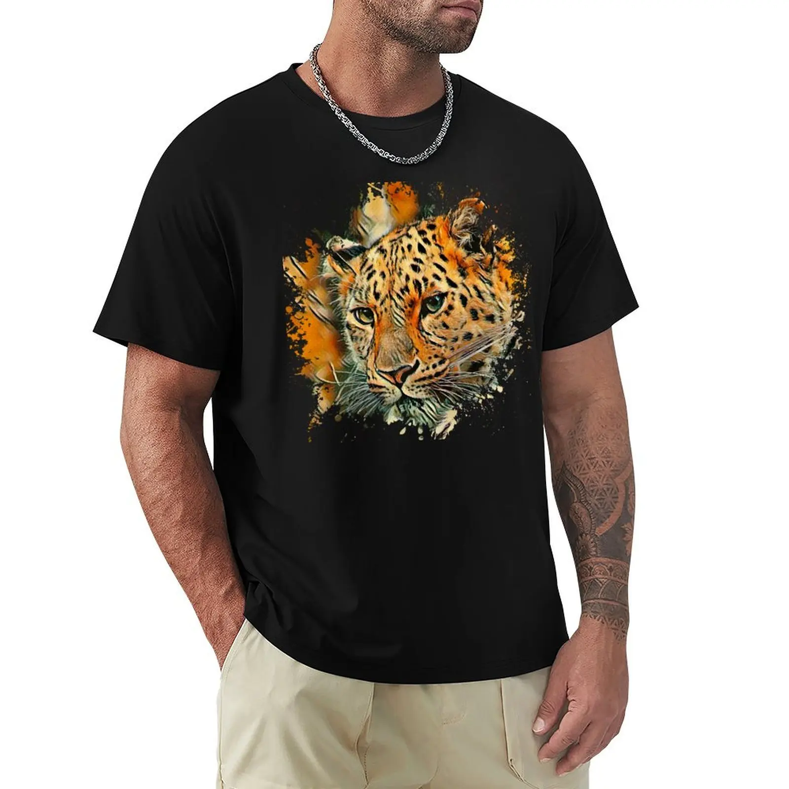

Leopard T-Shirt graphics cotton man t-shirts mens clothing