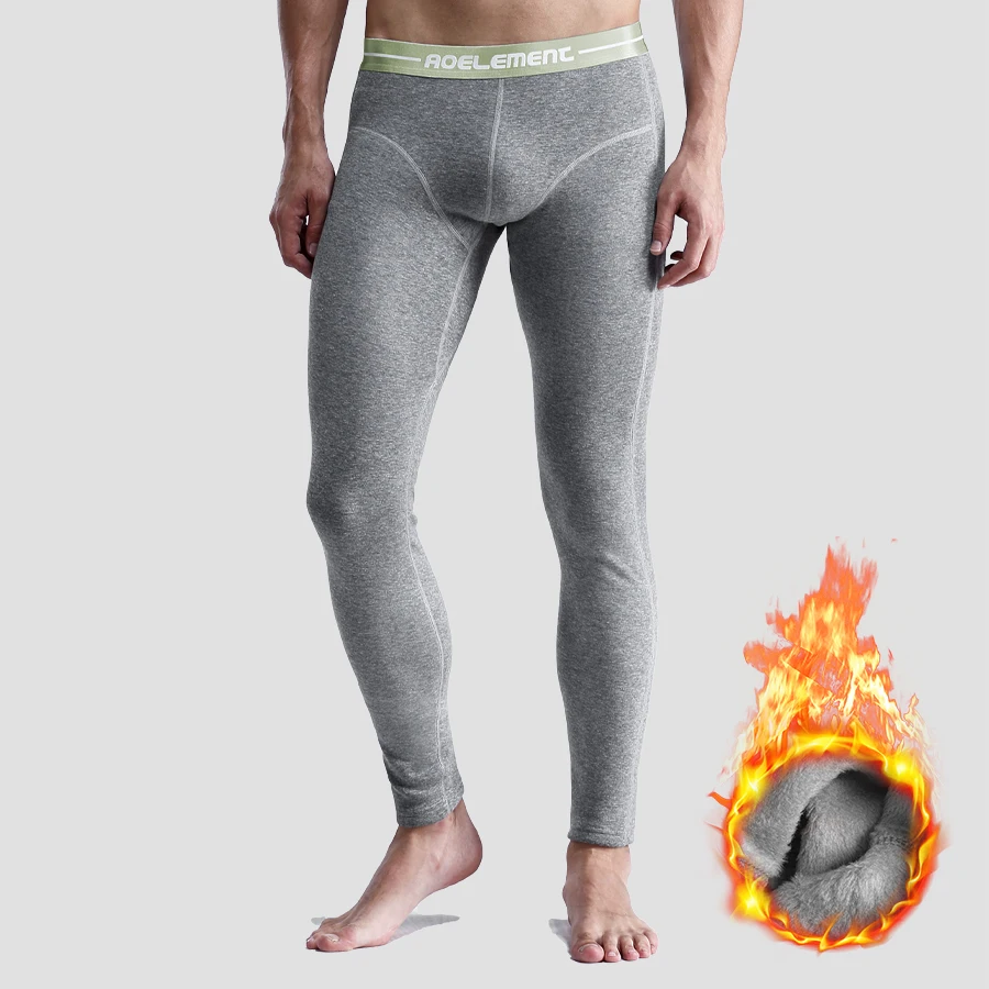 Herbst- und Winterunterwäsche: Dicke und Fleece-Thermounterwäsche für Herren, einteilige taillierte Leggings, Jugend-Baumwollhose