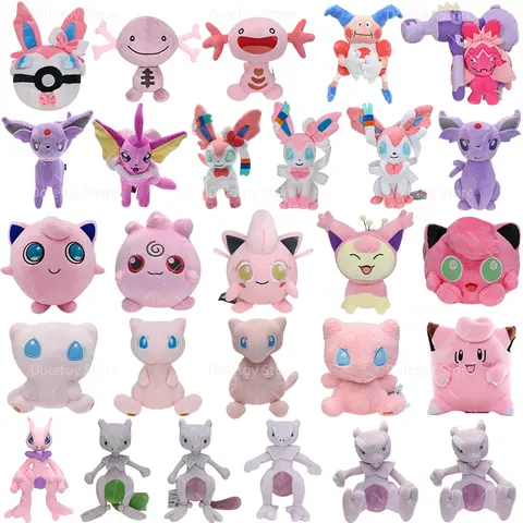 Hot Pokemon Plush Toy Wooper Jigglypuff Sylveon Vaporeon Dragonair Mew Kyogre Furret Butterfree Tinkaton Stuffed Peluche Dolls