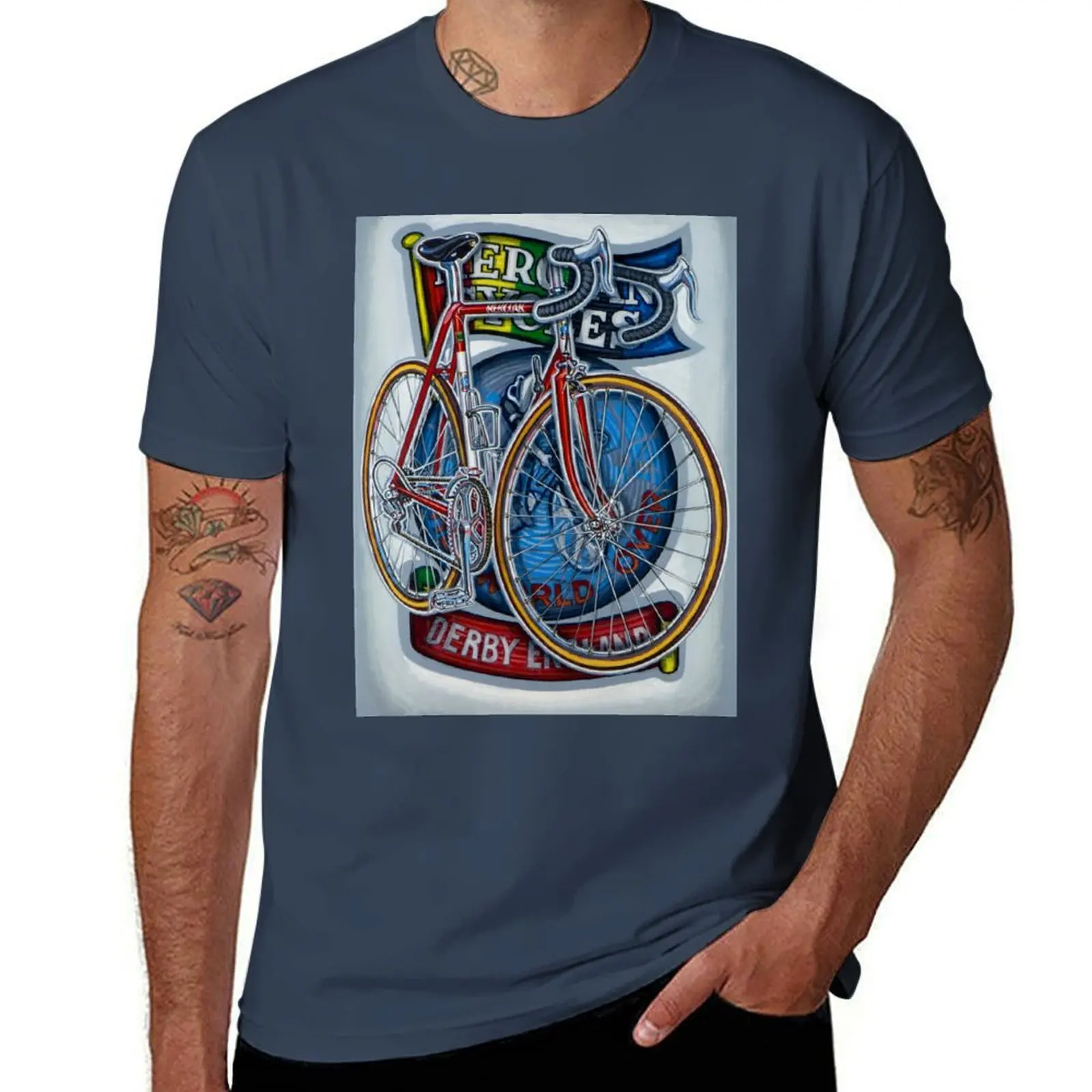 Футболка Mercian Flam Red Road Bicycle, повседневная рабочая футболка