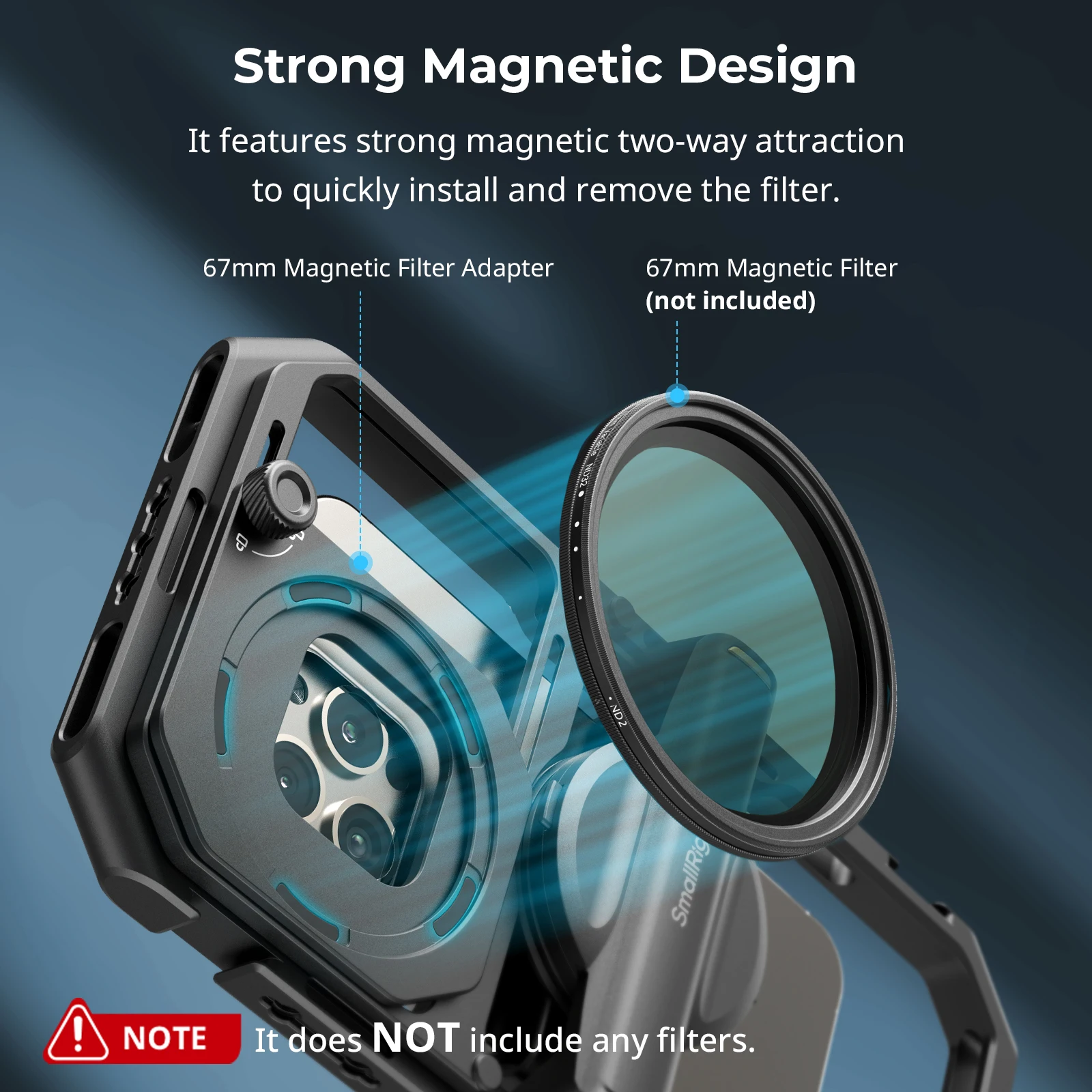 SmallRig 67mm Magnetic Filter Ring Adapter for Universal Mobile Video Cage 4299B for SMALLRIG 67mm Phone Magnetic Filter Series