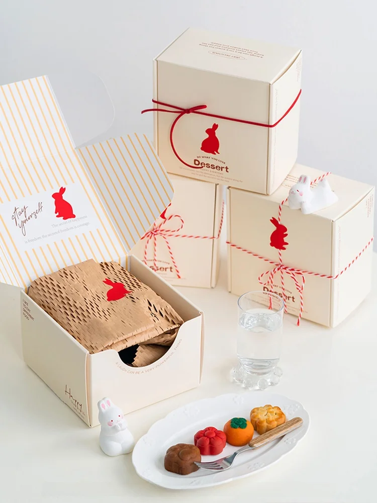 Caja de Embalaje para Pastel de Luna 2026, Caja de Regalo para Galletas Horneadas a Mano, Temperatura Ambiente, Crujiente, de un Solo Bocado, Universal