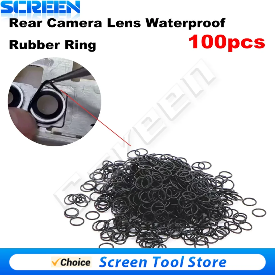 100 piezas Anillo de goma circular de sellado impermeable para cámara trasera, ranura para lente, para teléfono X XR XS 11 12 13 Mini 14 Pro Max, piezas de reparación
