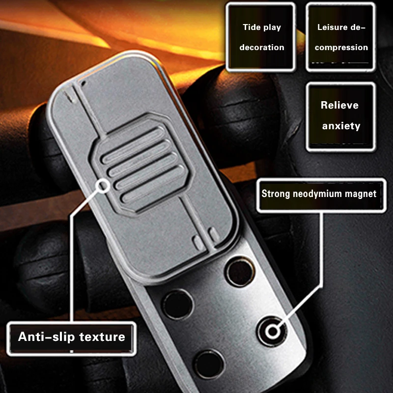 Magnetyczna karta Push ze stali nierdzewnej Fidget mechaniczny suwak płyta pchająca EDC metalowa zabawka antystresowa Antistress łagodząca