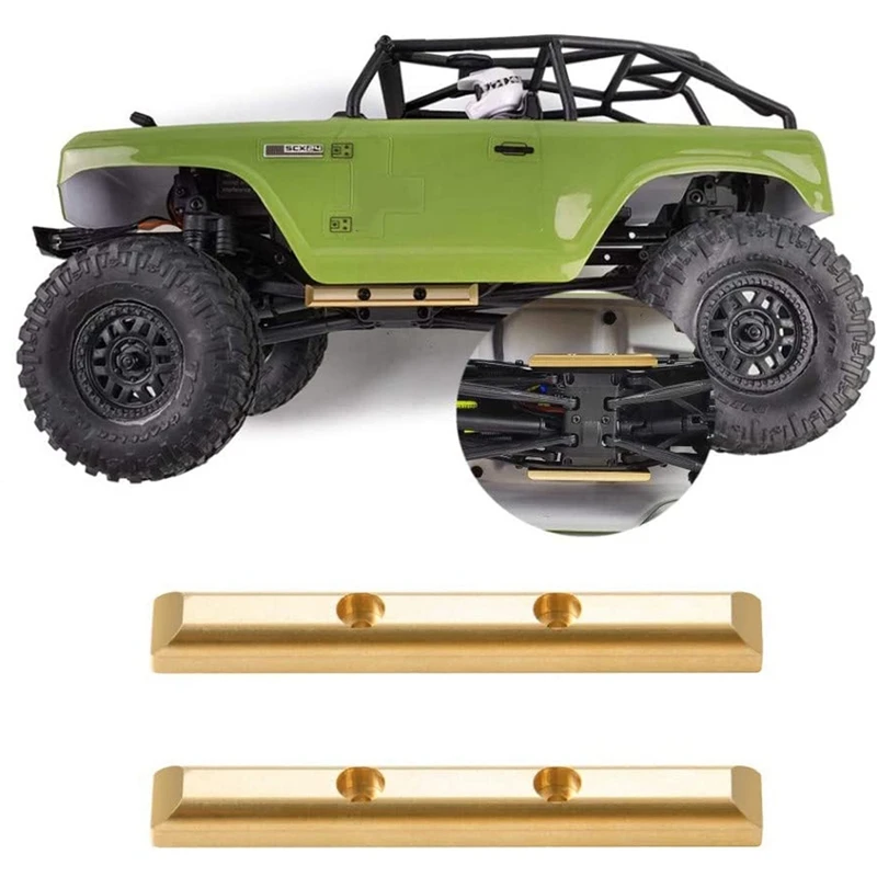 2Pcs Brass Boulder Bars Rock Rails For 1/24 Axial SCX24 AXI90081 AXI00001 RC Crawler Car Upgrade Accessories Parts