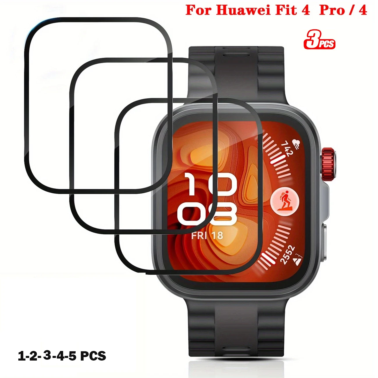 1/2/3/4/5PCS Curved Film For Huawei Watch Fit4 pro-Fit 4 SmartWatch 9D Screen Protector Full Cover for Huawei Fit 3 Accessories